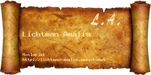 Lichtman Amália névjegykártya